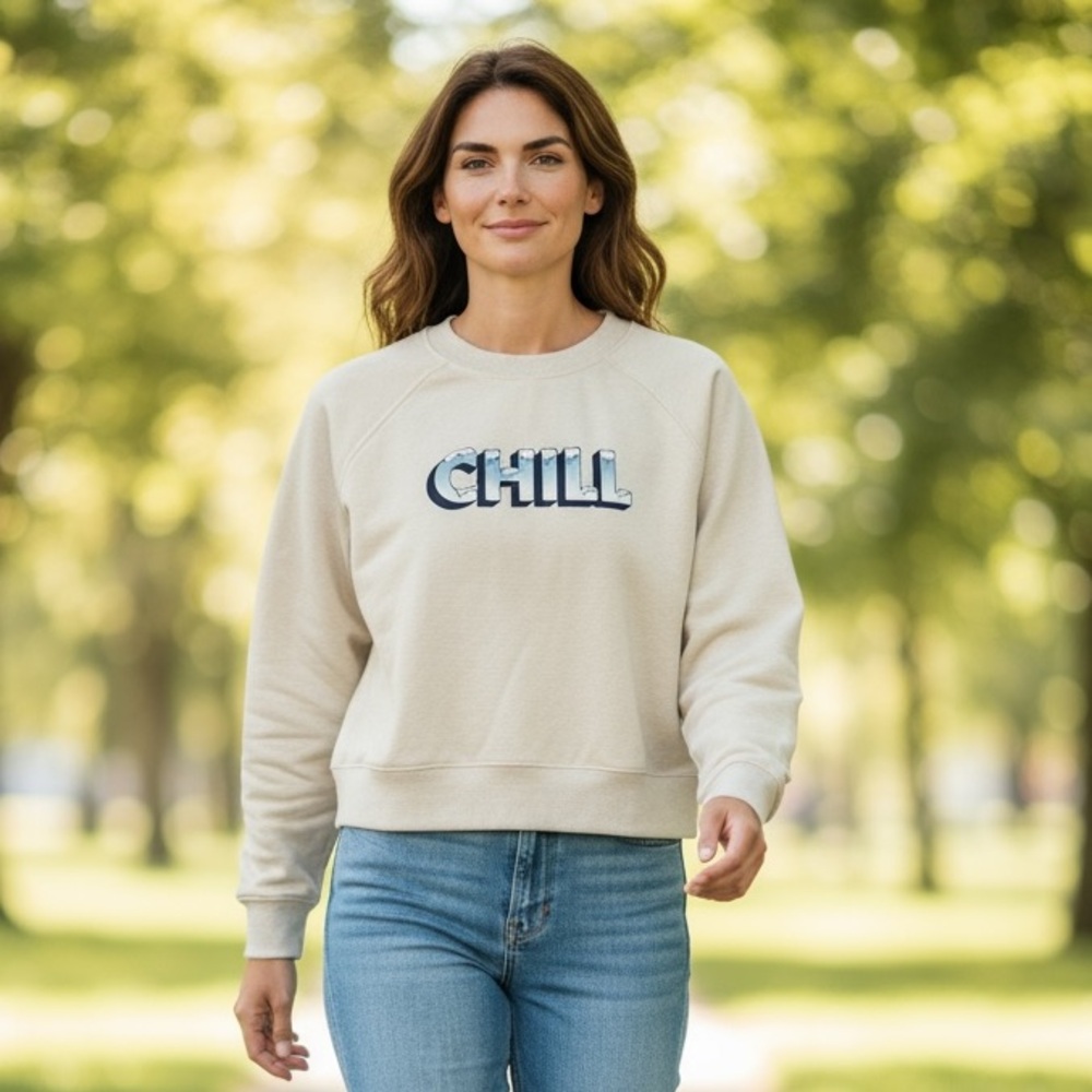 Fabletics Cream Fleece Women’s Sweatshirt size L